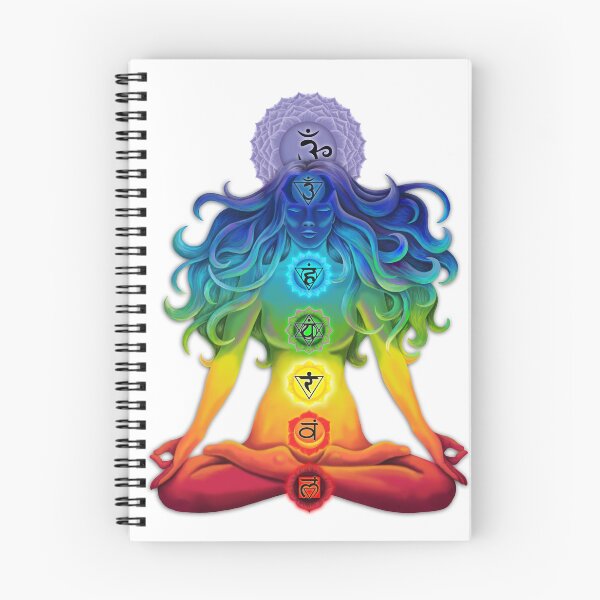 Item preview, The illuminated woman with chakras in the lotus position designed and sold by MandalaSoul.