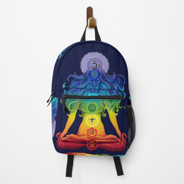 Item preview, The illuminated woman with chakras in the lotus position designed and sold by MandalaSoul.
