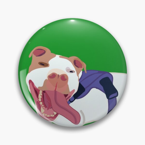 Item preview, Happy Smiling Pitbull Dog designed and sold by wishflowercraft.