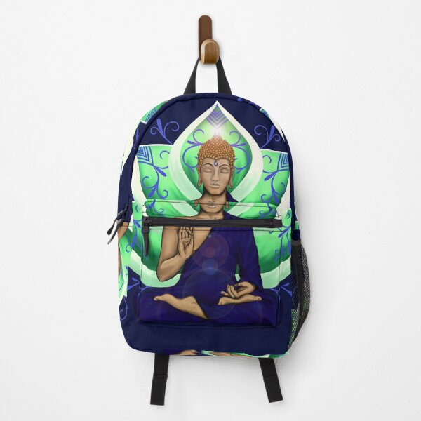 Item preview, Abhaya Mudra Buddha with Lotus Flower, Green and Blue designed and sold by MandalaSoul.