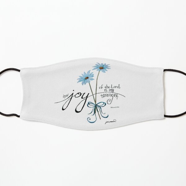 The Joy of the Lord is my Strength Blue Daisies Kids Mask