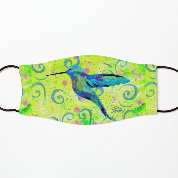 Hummingbird and Swirls Kids Mask