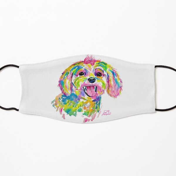 Maltese or Bichon Frise painting Kids Mask