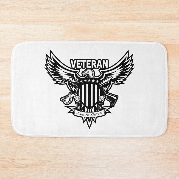 Item preview, Veteran - Live to Serve Eagle with Stars and Stripes Shield Crossed Rifle and Sword designed and sold by hobrath.
