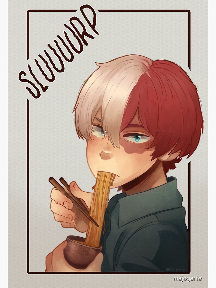 "Todoroki with soba" Sticker for Sale by majogarte Redbubble