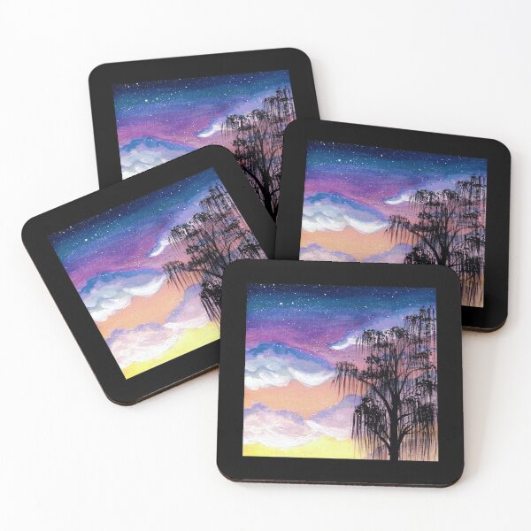 Item preview, Vibrant Willow Sunset Watercolor/Gouache Painting designed and sold by Gillzybean.