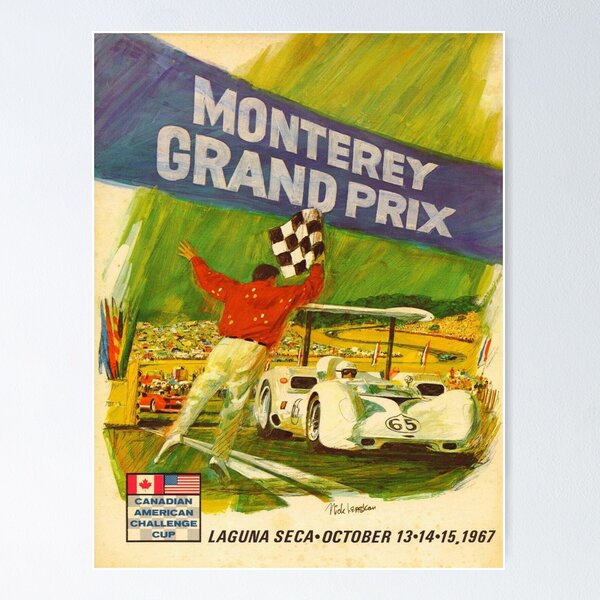 Item preview, Vintage Monterey Grand Prix - Laguna  SECA - Canadian American Challenge Cup 1967 designed and sold by QuayTradingCo.