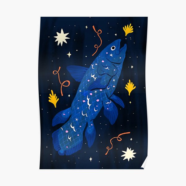 Starry Coelacanth Poster