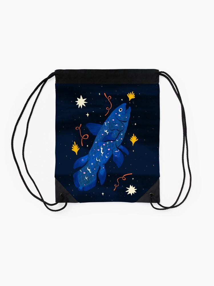 Alternate view of Starry Coelacanth Drawstring Bag