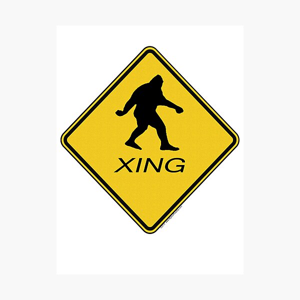 Bigfoot Crossing Sign Photographic Print