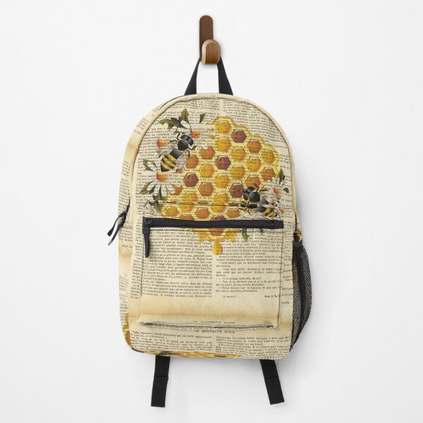 Item preview, Botanical print, on old book page - Honeycomb and bees designed and sold by Art by Lilia.