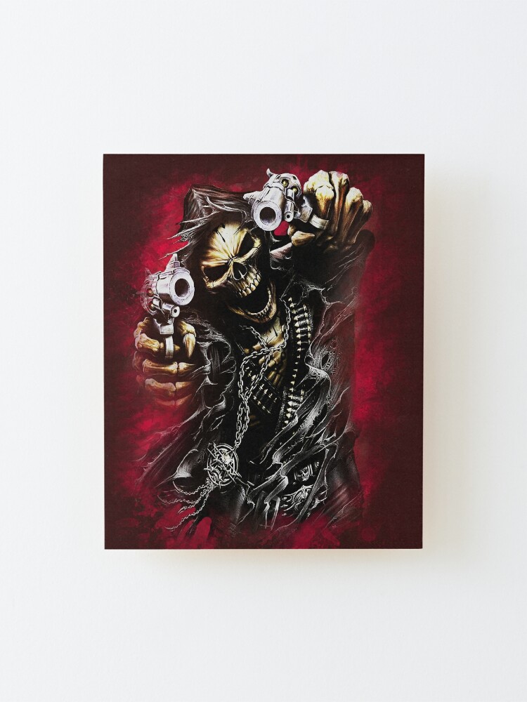 Grim Reaper Gunman Mounted Print by Gothic Fantasy