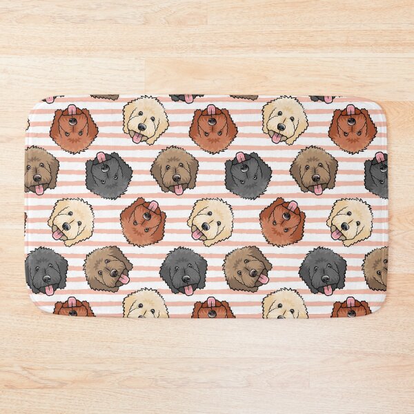 Item preview, Goldendoodles on pink stripes designed and sold by littlearrow.