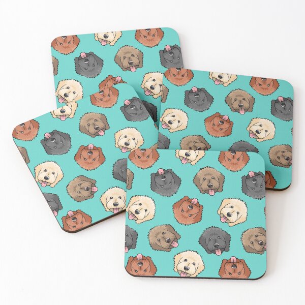 Item preview, Goldendoodles on teal designed and sold by littlearrow.