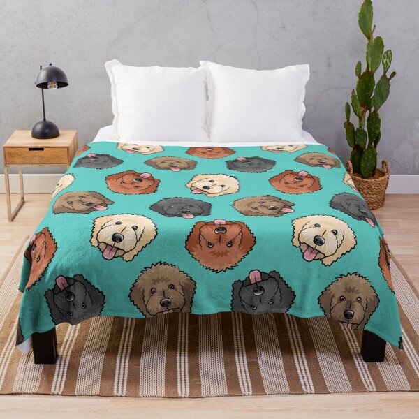 Item preview, Goldendoodles on teal designed and sold by littlearrow.