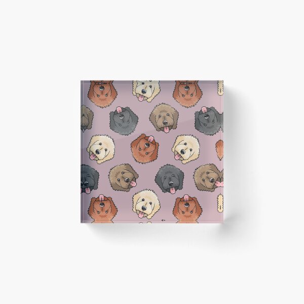 Item preview, Goldendoodles on mauve designed and sold by littlearrow.