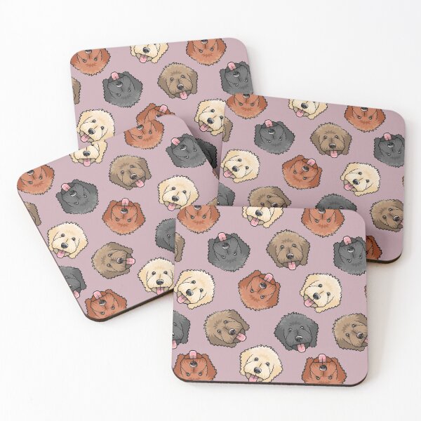 Item preview, Goldendoodles on mauve designed and sold by littlearrow.