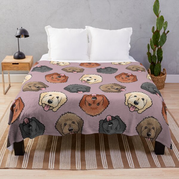 Item preview, Goldendoodles on mauve designed and sold by littlearrow.