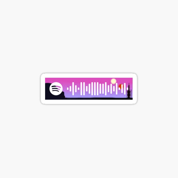 binary sunset spotify code Sticker