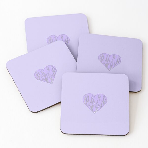 Item preview, puple glitter flames heart designed and sold by siaaa.