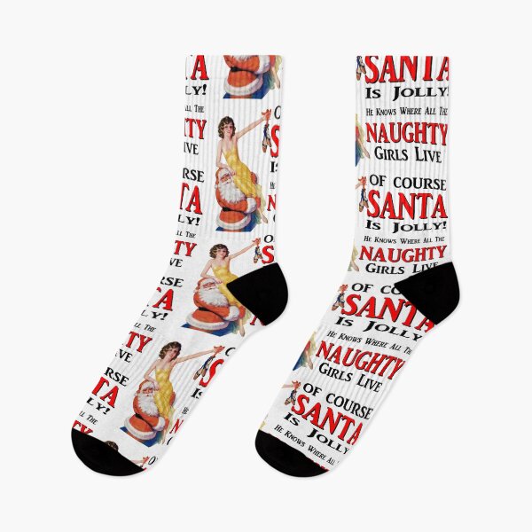 Artikelvorschau, Jolly Santa kennt die freche Mädchen, Weihnachtsdesign entworfen und verkauft von headpossum.