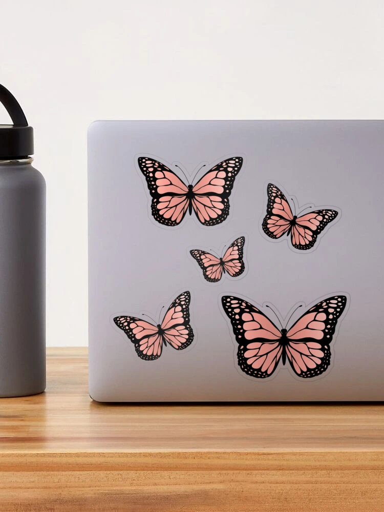 Pink butterfly Sticker for Sale by emmastickershop