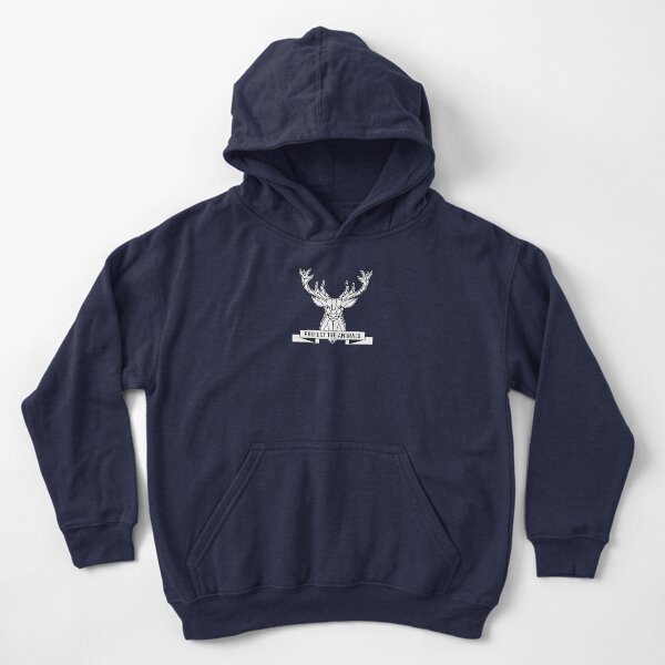 Protect the animals - deer line art Kids Pullover Hoodie