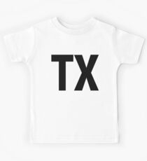Texas TX Black Ink Kids Tee