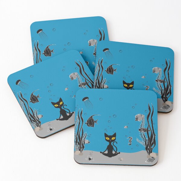 Item preview, Black Cat Doing Yoga with Fishes Under The Water | For Cool Mom designed and sold by minstore.