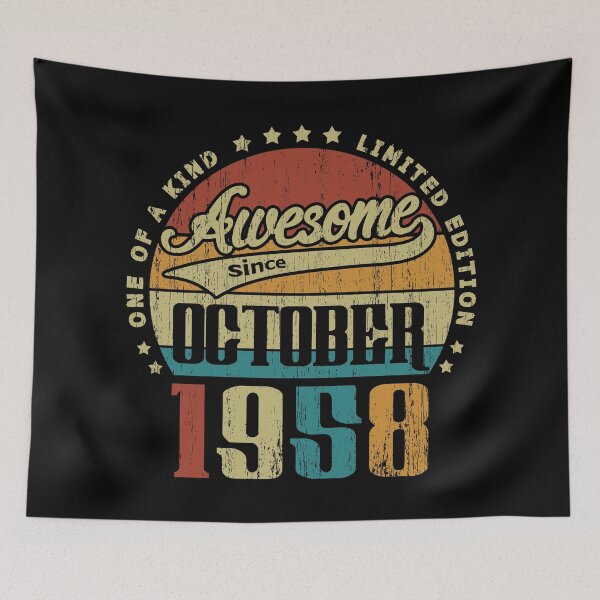 Item preview, Vintage October 1958 One Of A Kind Awesome Since October 1958 62nd Birthday Gift 62 Years Old designed and sold by Takatv.