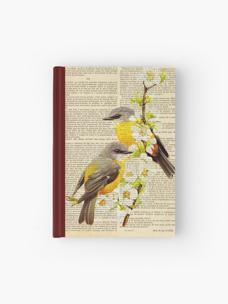 Botanical Print On Old Book Page Spring Birds Hardcover Journal By Lldd11 Redbubble Botanical Print On Old Book Page Spring Birds Hardcover Journal By Lldd11 Redbubble