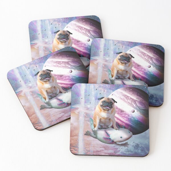 Item preview, Space Pug Dog Riding Axolotl designed and sold by SkylerJHill.