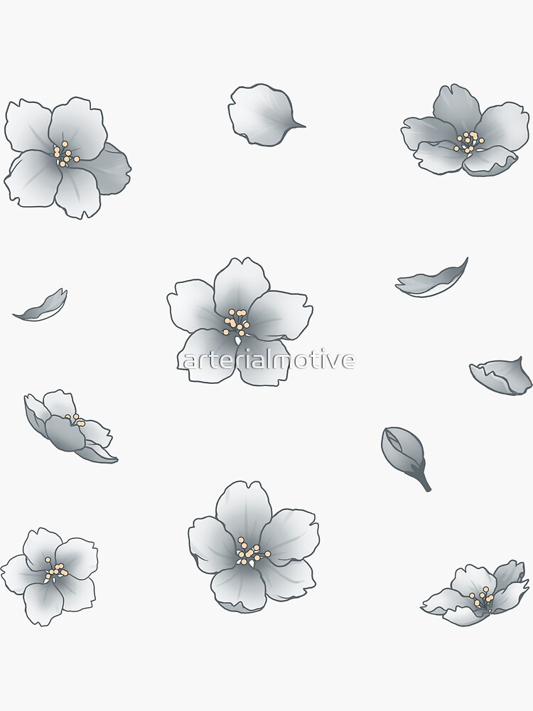 Caída Silver Sakura Cherry Blossom de arterialmotive