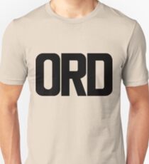 ORD O Hare International Airport Black Ink Slim Fit T-Shirt
