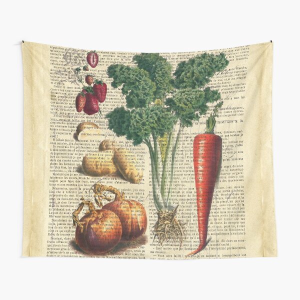 Botanical print, on old book page - Mandragora Tapestry for Sale by Art  Dream Studio