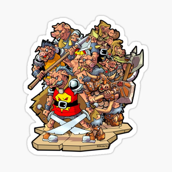 Piggie Orcs Sticker