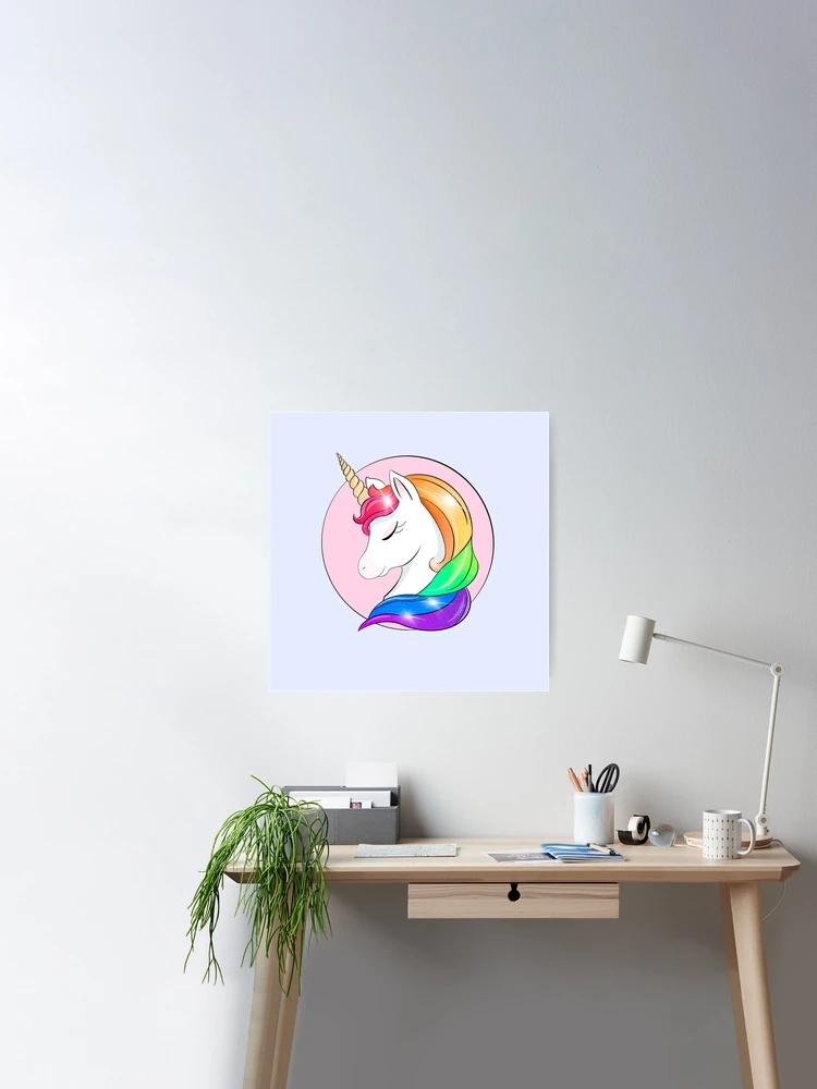 Cartoon Unicorn Poster for Sale by Elle Hazlett