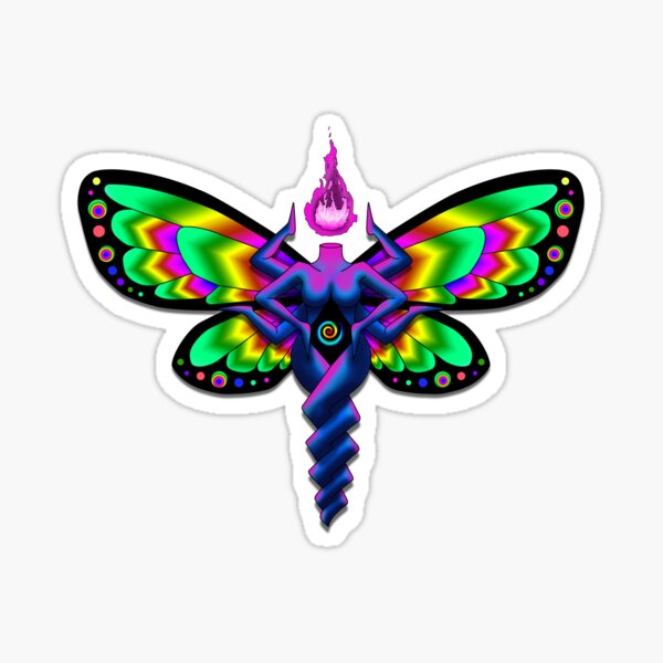 Psychedelic Butterfly Sticker For Sale By Shawnaprivett Redbubble