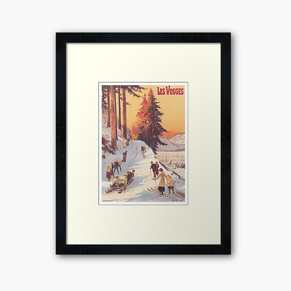 Item preview, Les Vosges, France Vintage Ski Poster designed and sold by vintagevivian.