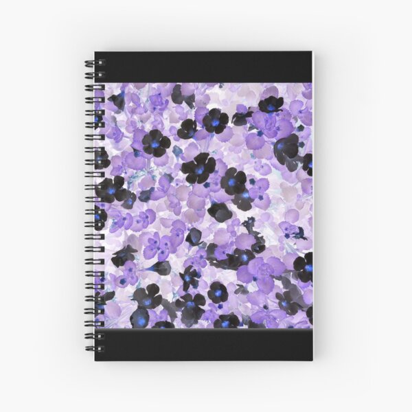 Purple & Black Flowers - Sutera Cordata Spiral Notebook
