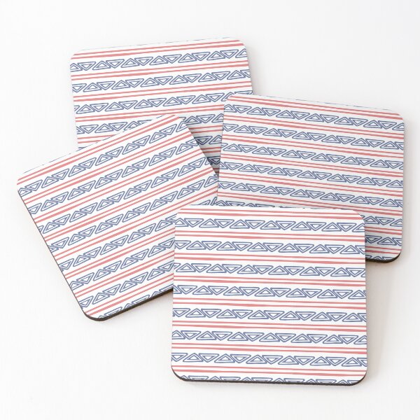Item preview, pink strips with blue triangle designed and sold by R-728.