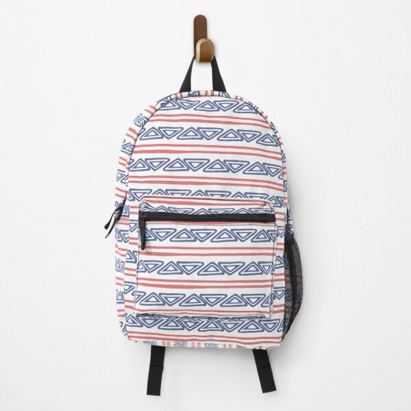 Item preview, pink strips with blue triangle designed and sold by R-728.