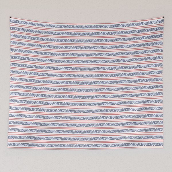 Item preview, pink strips with blue triangle designed and sold by R-728.