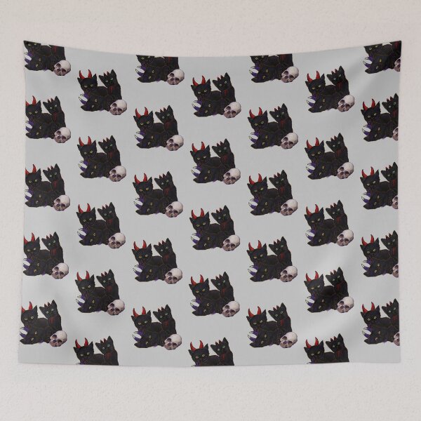 Item preview, Halloween Kittens Dressed In Little Devil Costumes with Skull designed and sold by iamgirl1.