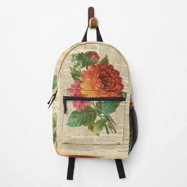 Item preview, Botanical print on old book page, peony designed and sold by Art by Lilia.