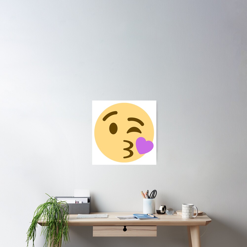 flying-kiss-smiley-emoji-poster-by-cbelan-redbubble