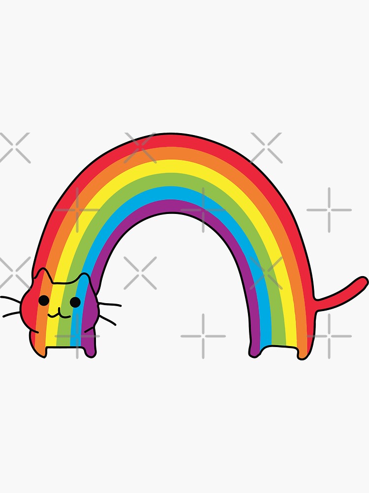 Rainbow Cat Stickers Redbubble - its okay im gay colorful rainbow patch lgbt roblox