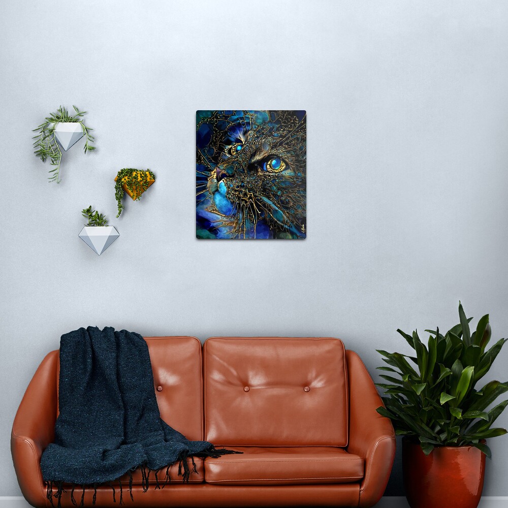 Cat jewell -cat, chat, cat, lea roche paintings Metal Print