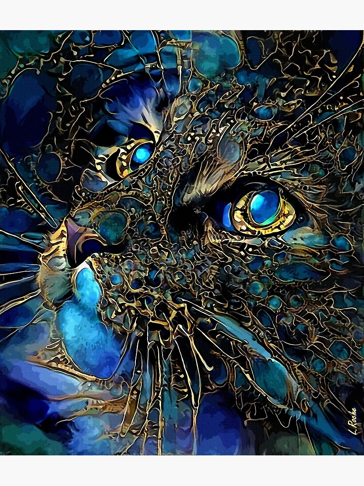 Cat jewell -cat, chat, cat, lea roche paintings by salomitata