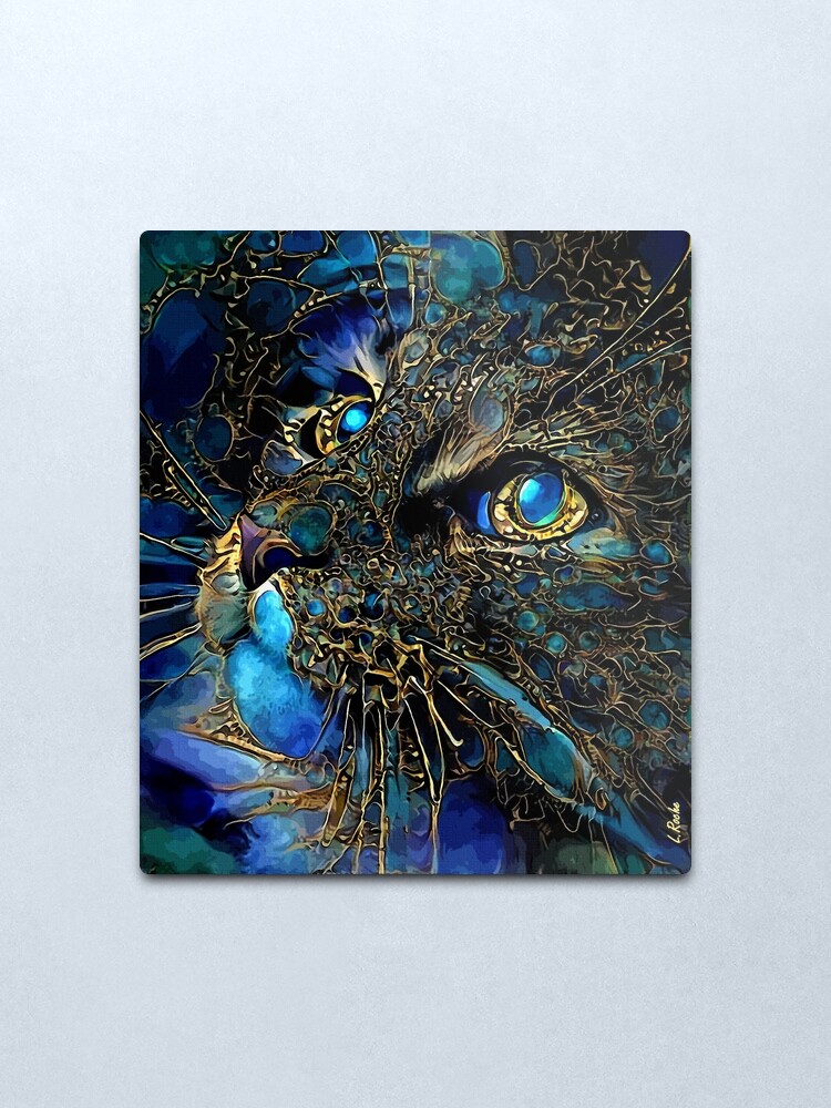 Alternate view of Cat jewell -cat, chat, cat, lea roche paintings Metal Print